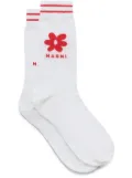 Marni logo-jacquard striped socks - White