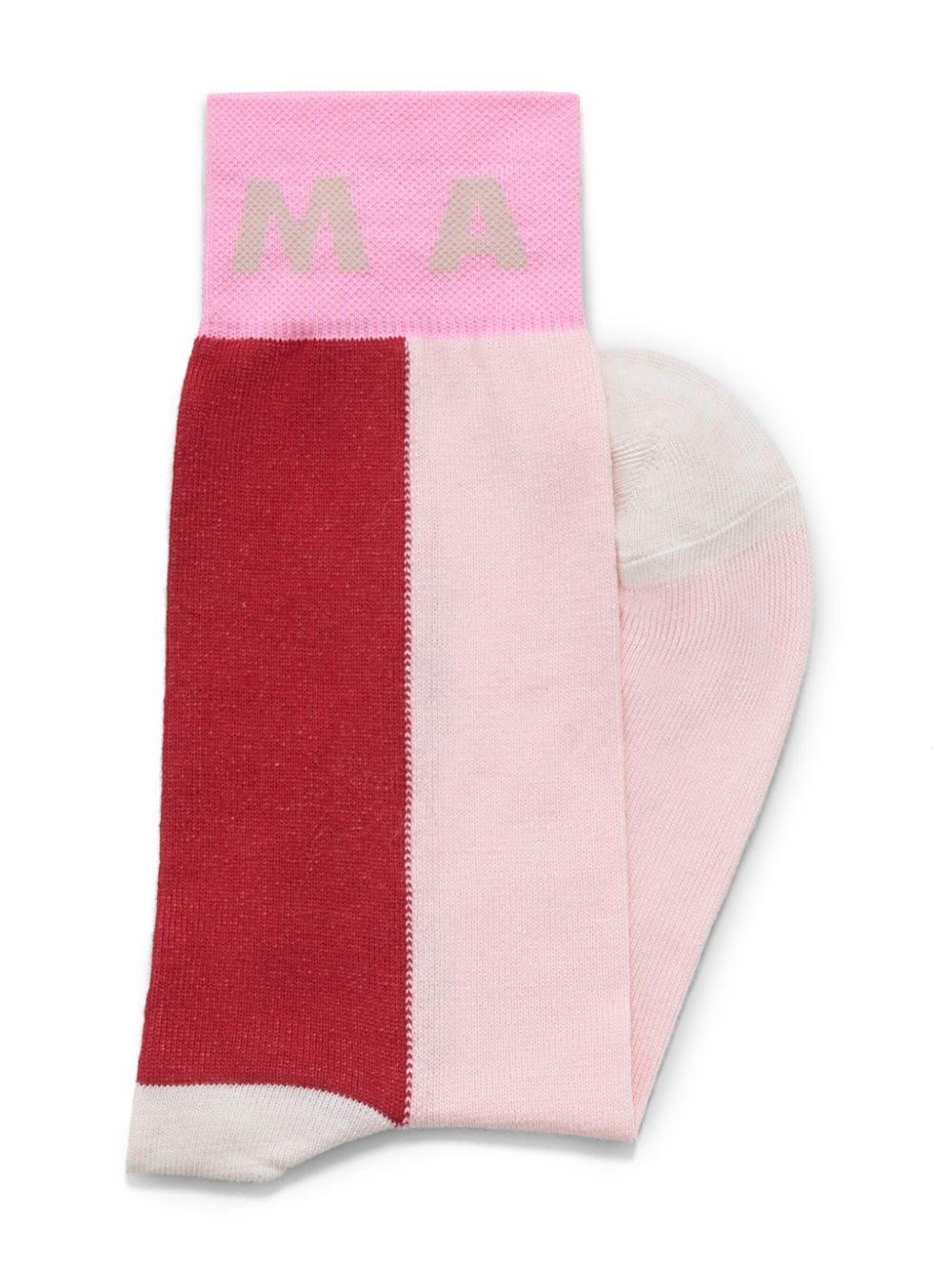 Marni intarsia-knit logo socks - Roze