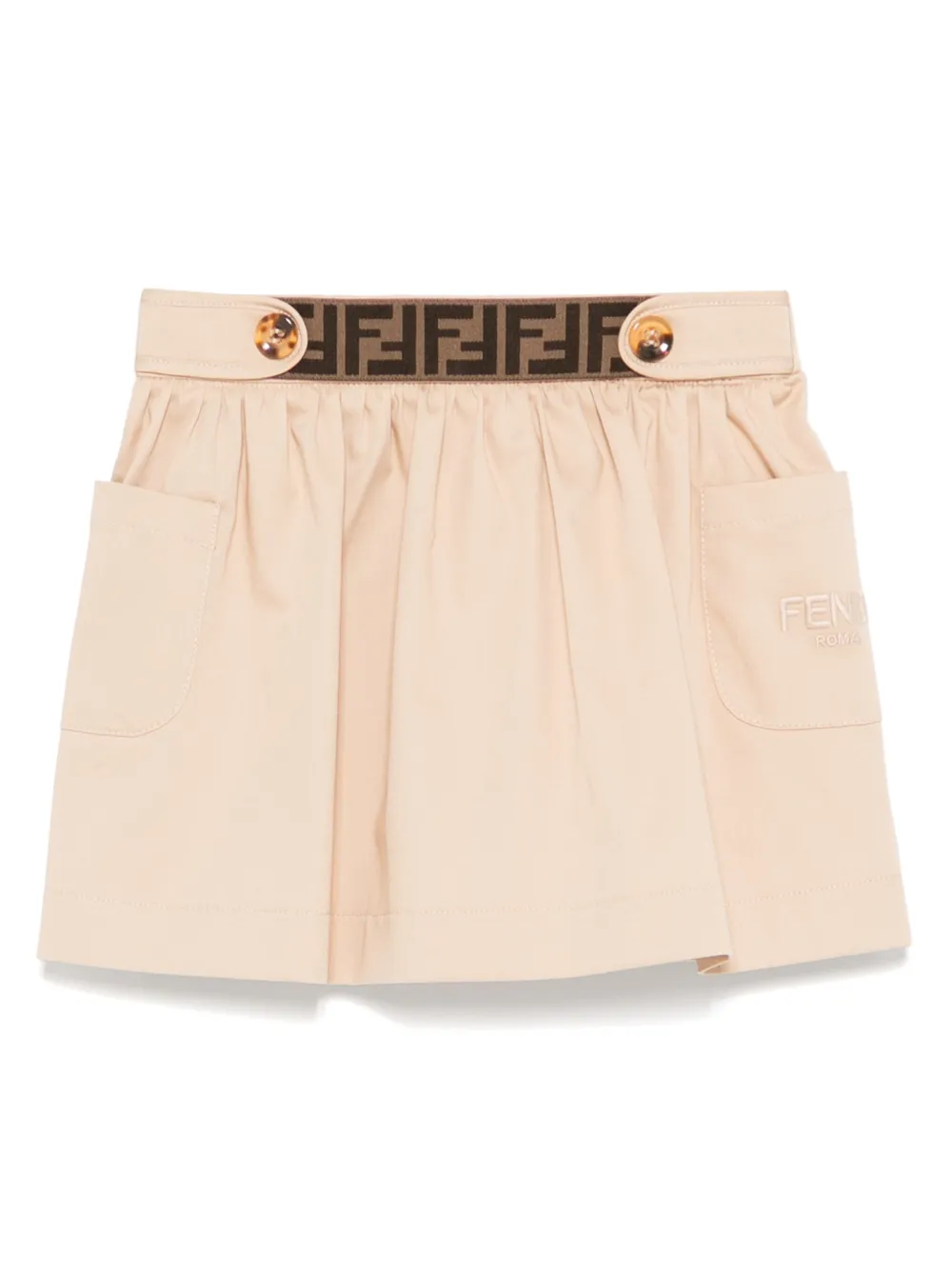 Fendi Kids Rok met logoband Beige