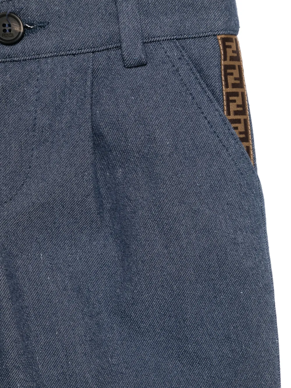 Fendi Kids Broek met FF-patroon Blauw