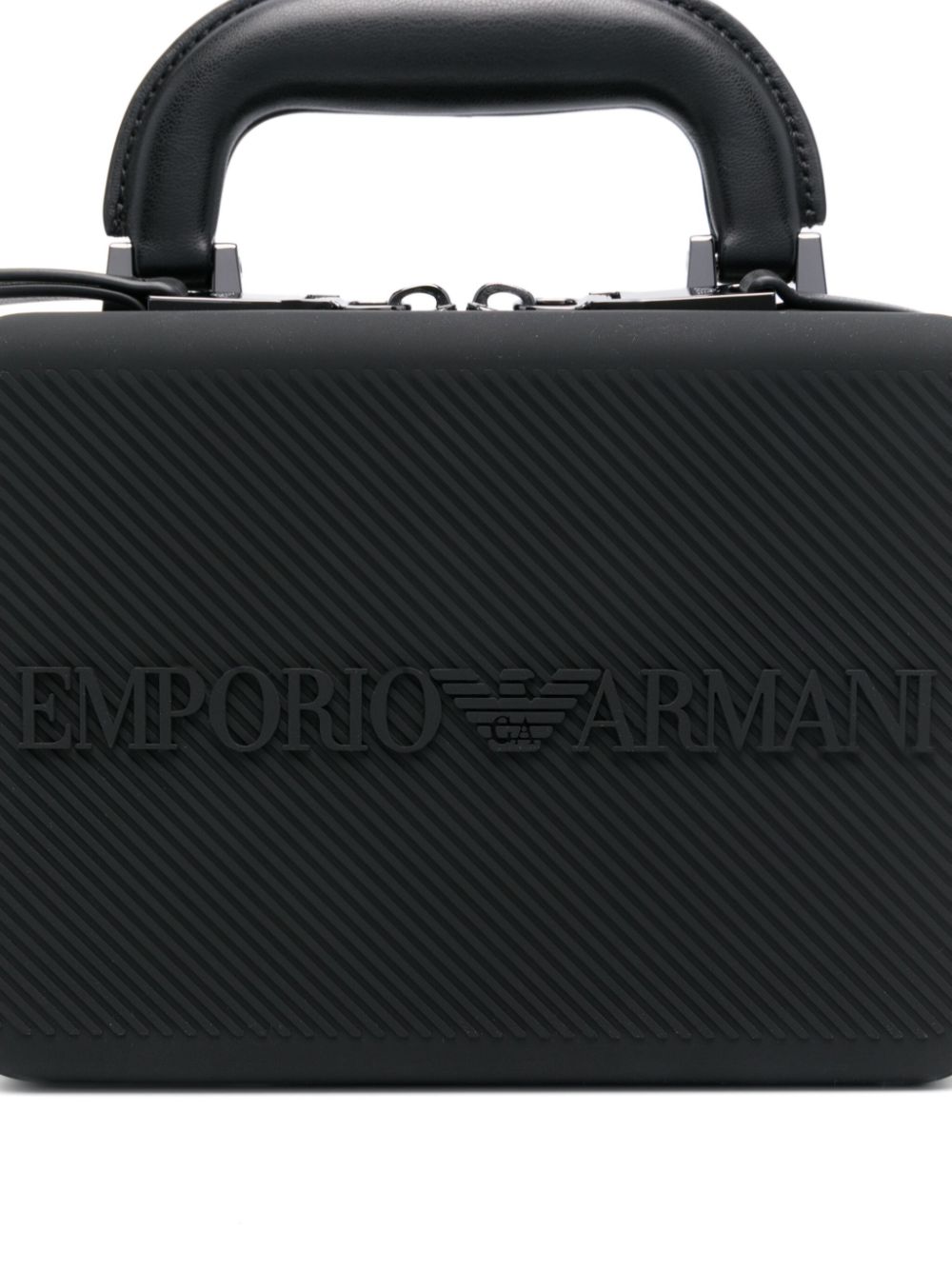 Shop Emporio Armani Logo-embossed Tote Bag In Schwarz