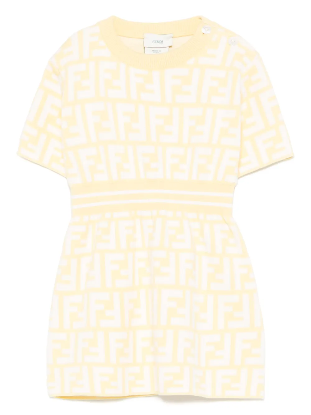 Fendi Kids Jurk met FF-patroon Geel