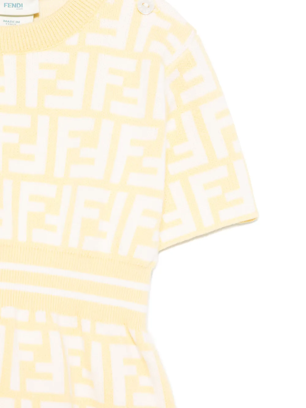 Fendi Kids Jurk met FF-patroon Geel