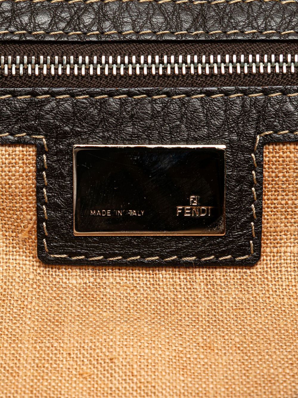 Fendi 2000-2010 Medium Zucca Canvas Selleria Linda handbag