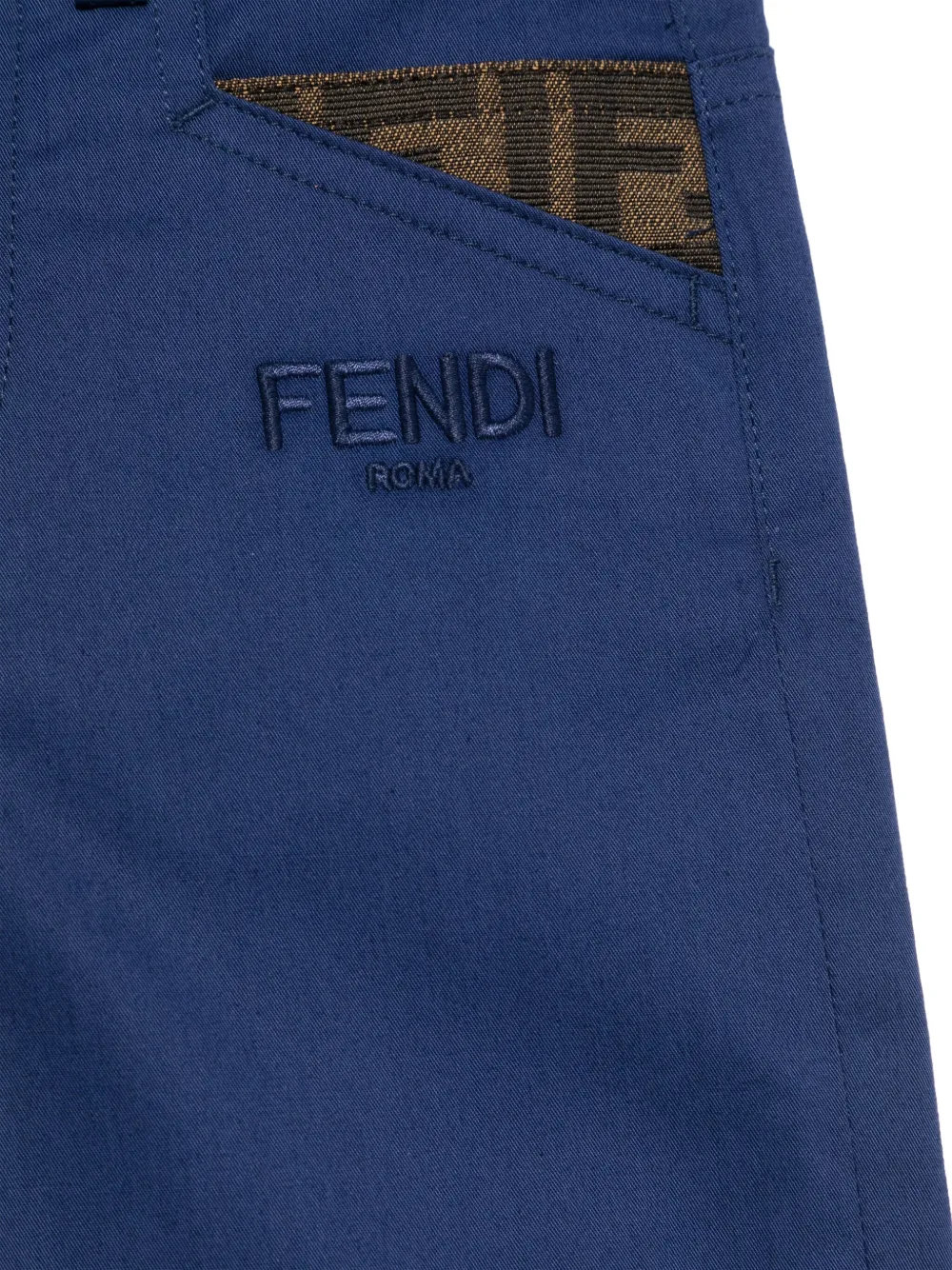 Fendi Kids Broek met FF-patroon Blauw
