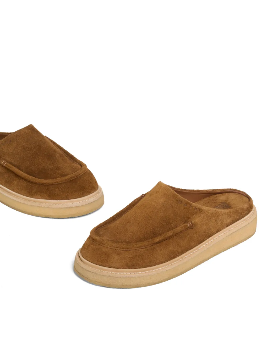 Marni calf suede clogs Brown