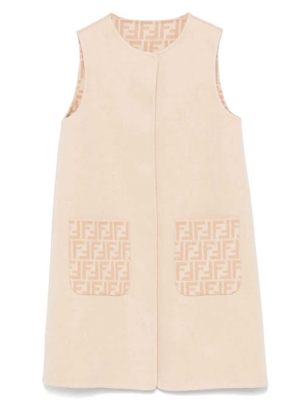 Fendi Kids Jurk met FF-patroon Beige