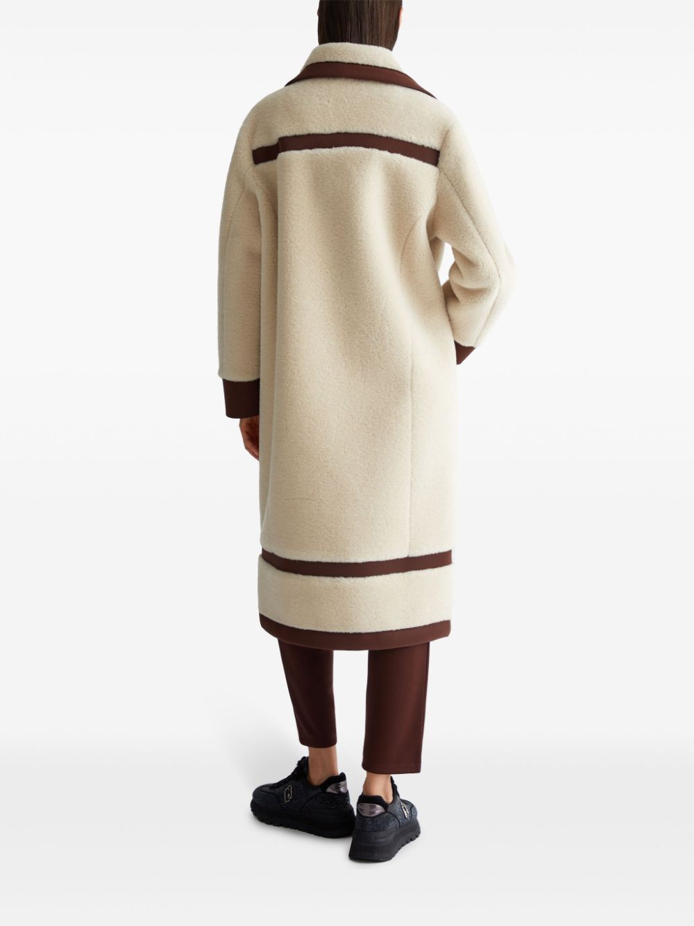 LIU JO coated faux-shearling coat - Beige