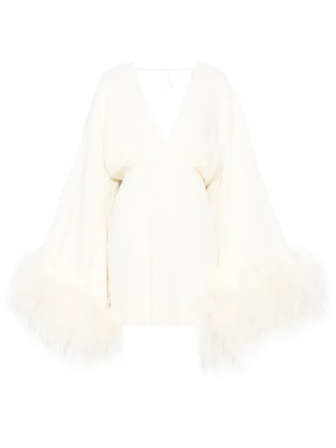 Taller Marmo feather-trim mini dress 