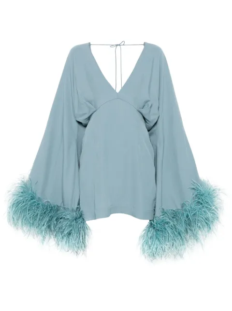 Taller Marmo feather-trim mini dress 