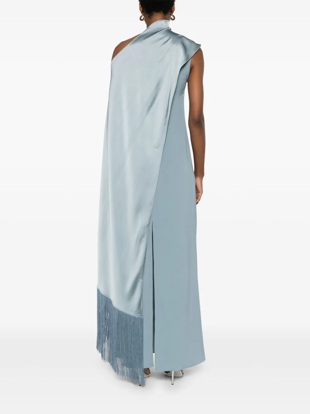Taller Marmo Maxi-jurk met franje Blauw