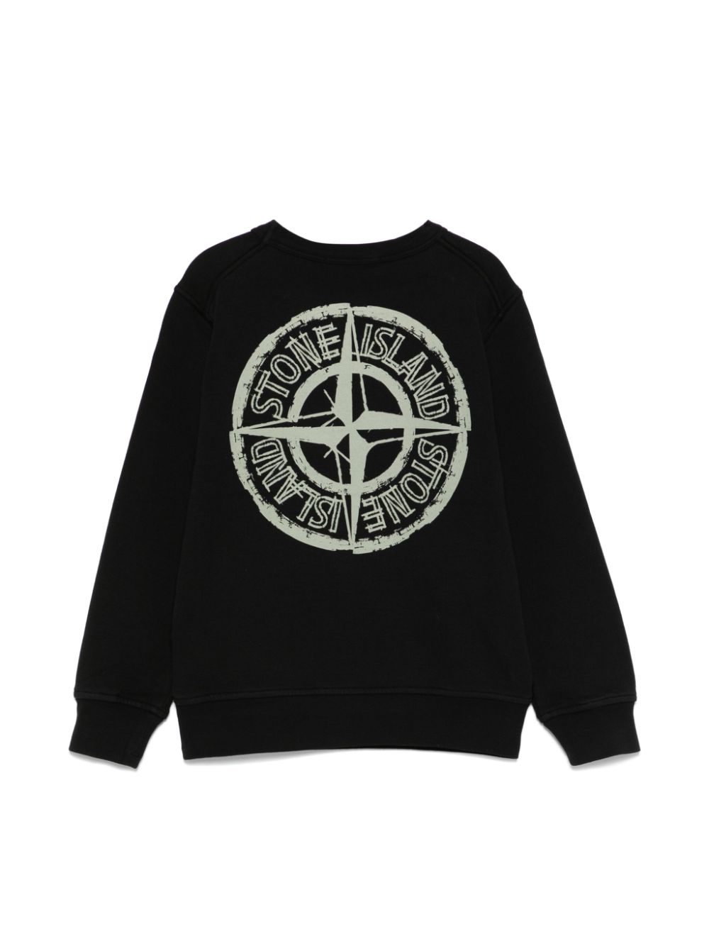 Stone Island Junior logo-print sweatshirt - Zwart