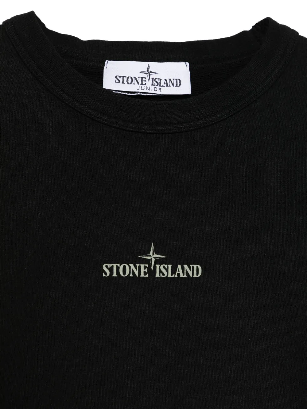 Stone Island Junior Sweater met logoprint Zwart