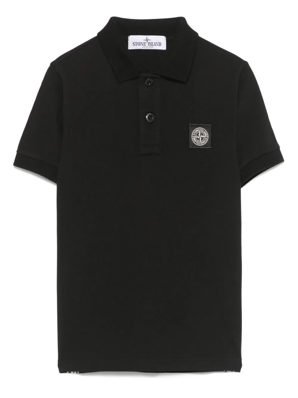 Stone Island Junior コンパスモチーフ ポロシャツ - ブラック Stone Island Junior コンパスモチーフ ポロシャツ - ブラック