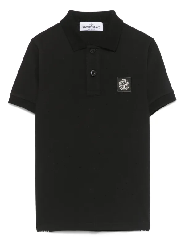 Stone Island Junior コンパスモチーフ ポロシャツ | ブラック 