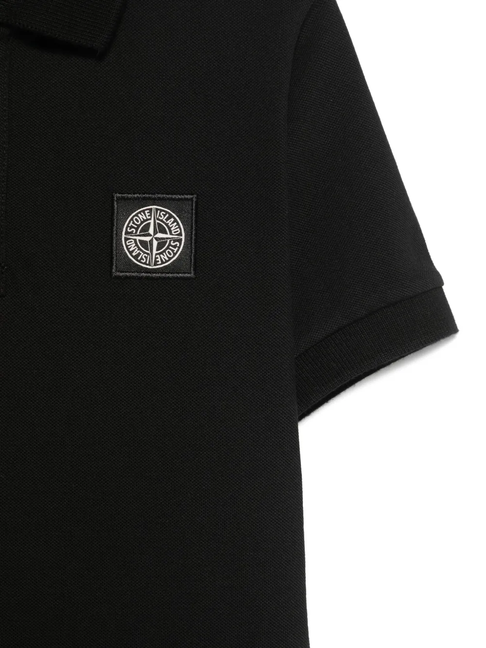 Stone Island Junior Poloshirt met Compass-logopatroon Zwart