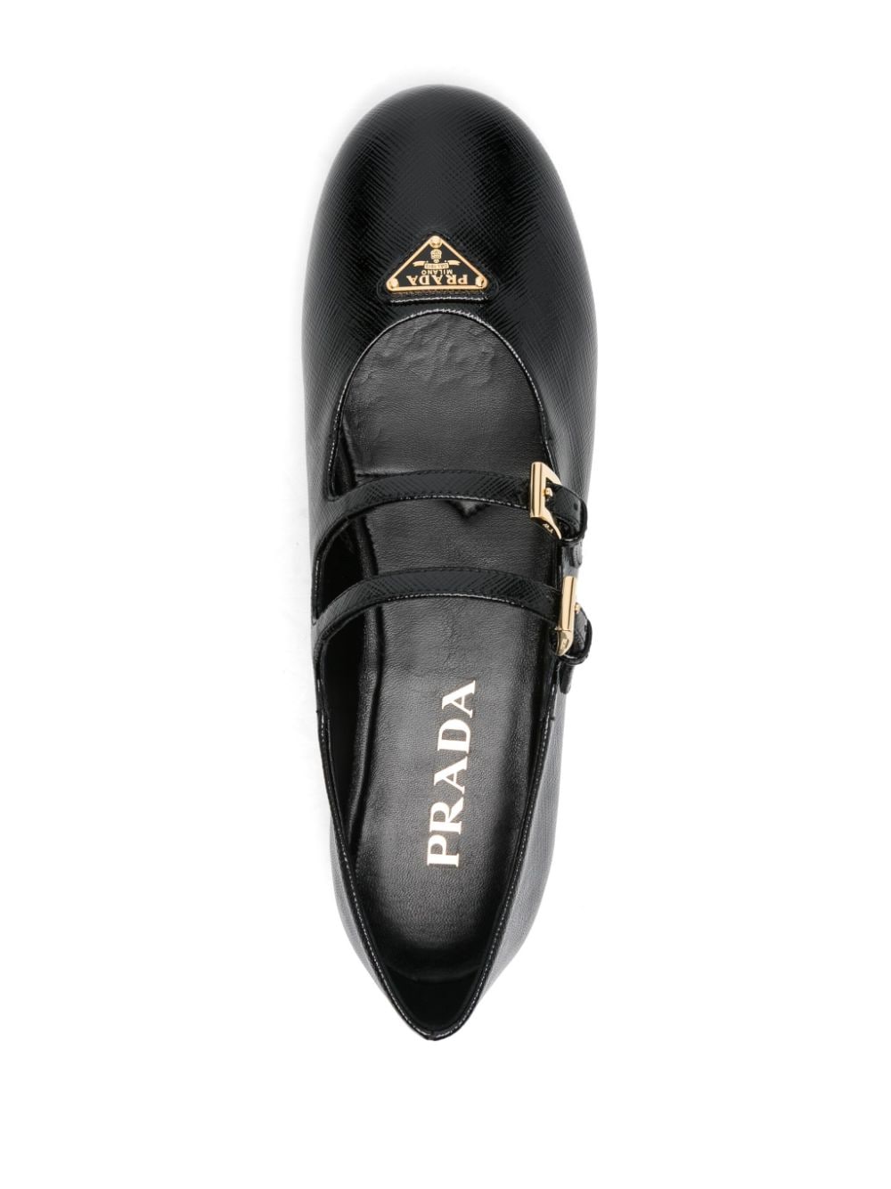 Prada leather ballerina shoes Zwart