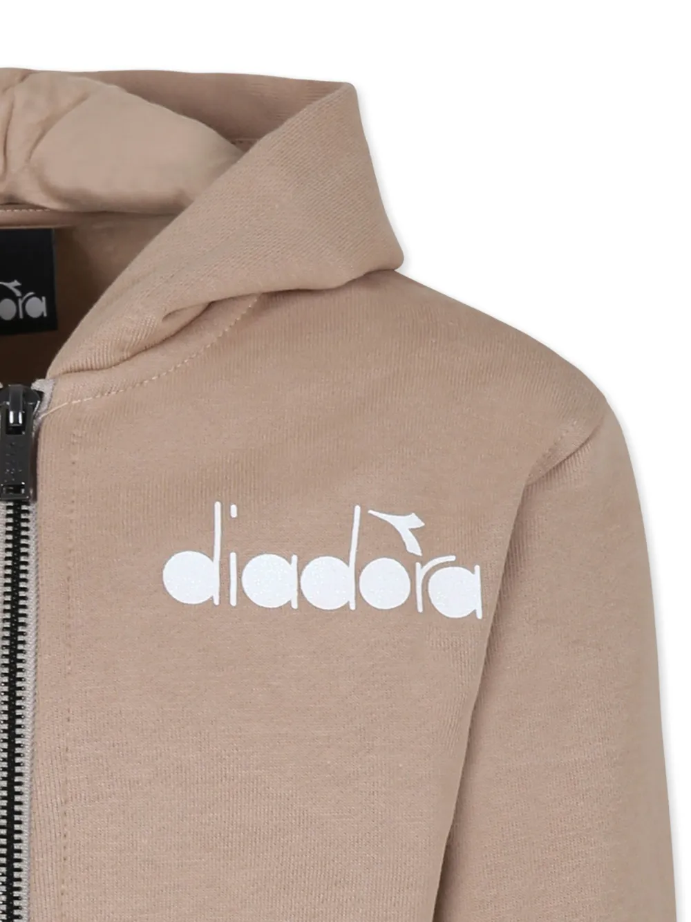 Diadora Junior Hoodie met logoprint Bruin