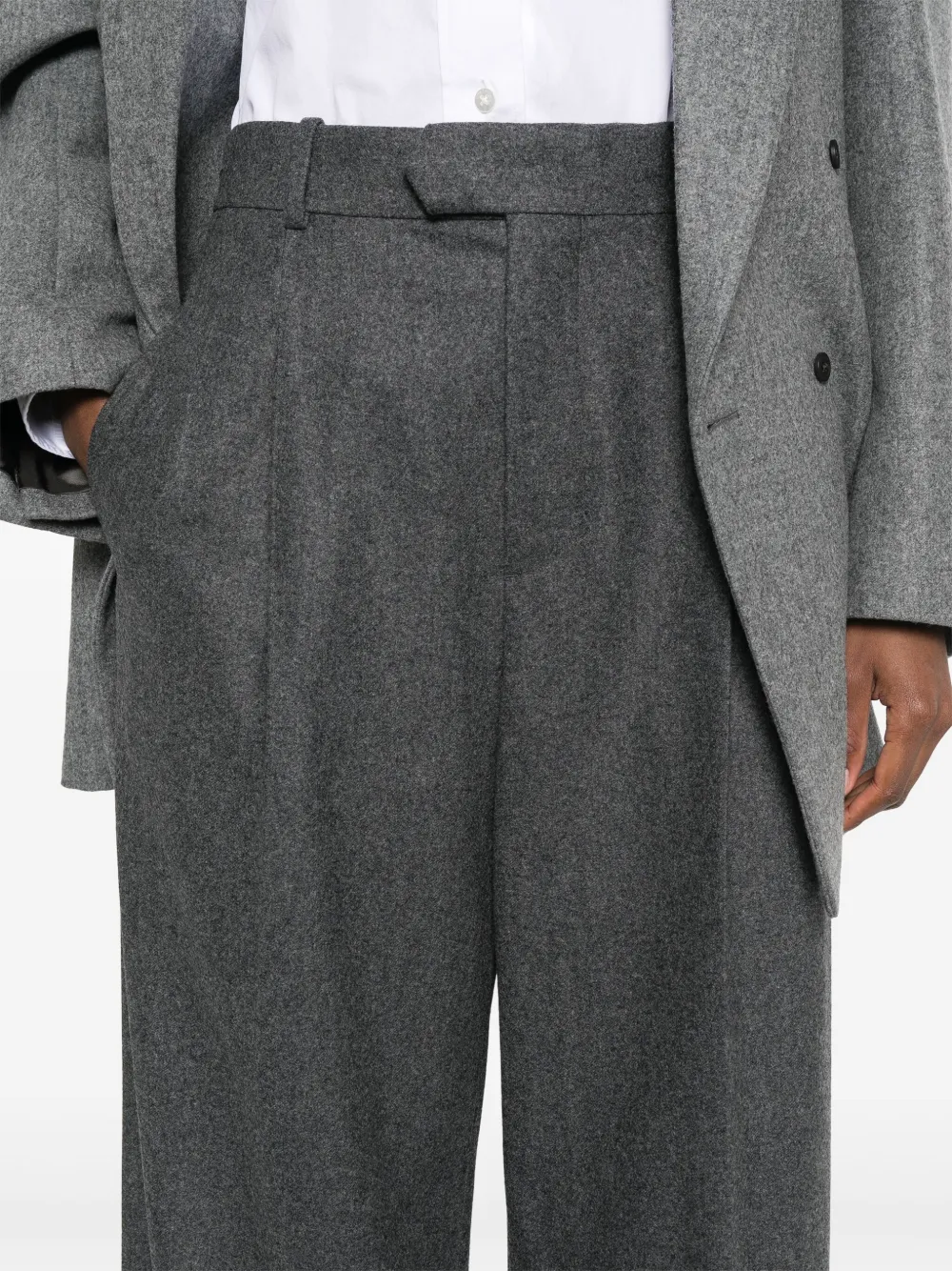 Shop Carven Wide-leg Trousers In Grey