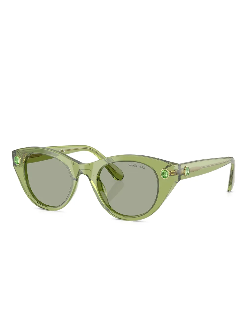 Swarovski Eyewear Zonnebril met cat-eye montuur en kristallen - Groen