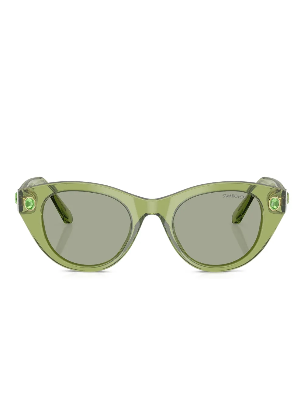 Swarovski Eyewear Occhiali da sole cat-eye con decorazione - Verde