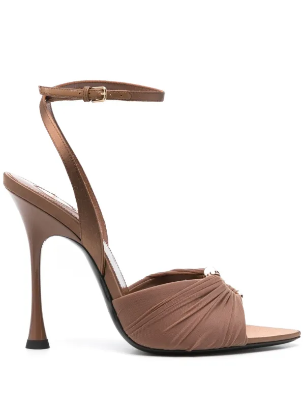 【関税&送料込】Saint Laurent Sandals Brown Saint Laurent 85mm Opyum Sandals | Brown | FARFETCH