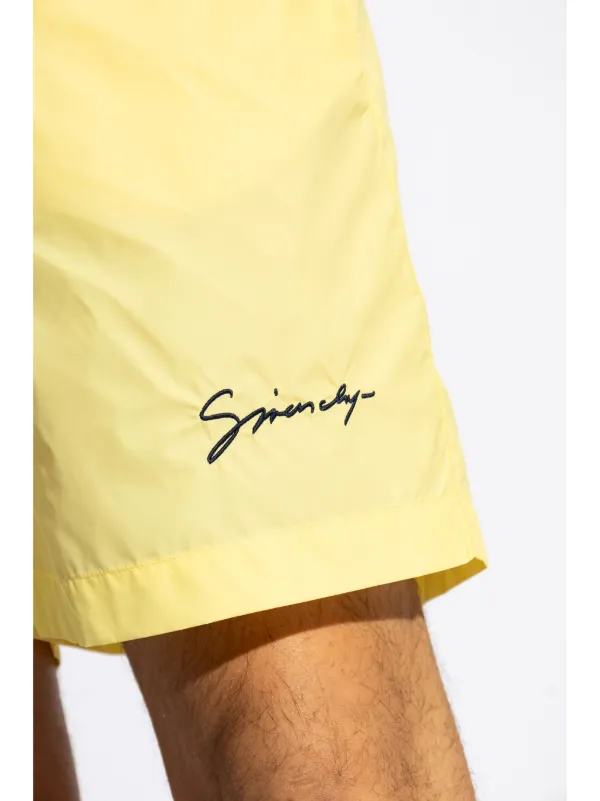 Givenchy logo-embroidered Swim Shorts | Yellow | FARFETCH IL