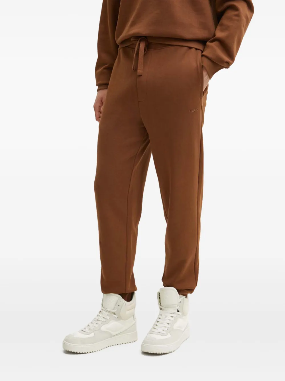 HUGO Trainingspak met capuchon en trekkoord Bruin