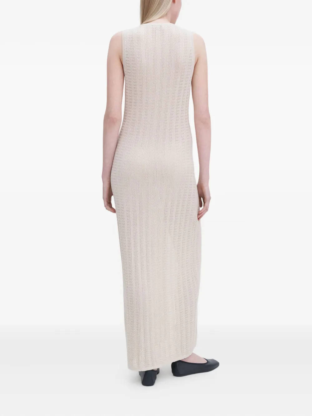 Filippa K Maxi-jurk met V-hals en knoopsluiting Beige