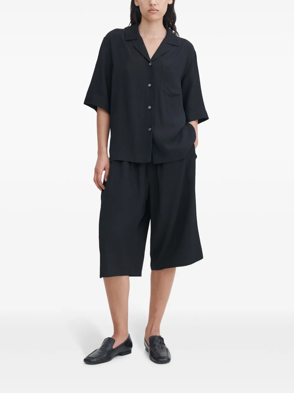 Filippa K Blouse met korte mouwen - Zwart