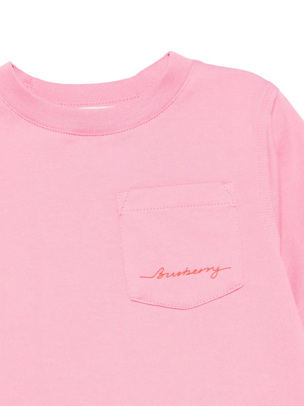 Burberry Kids Katoenen T-shirt Roze