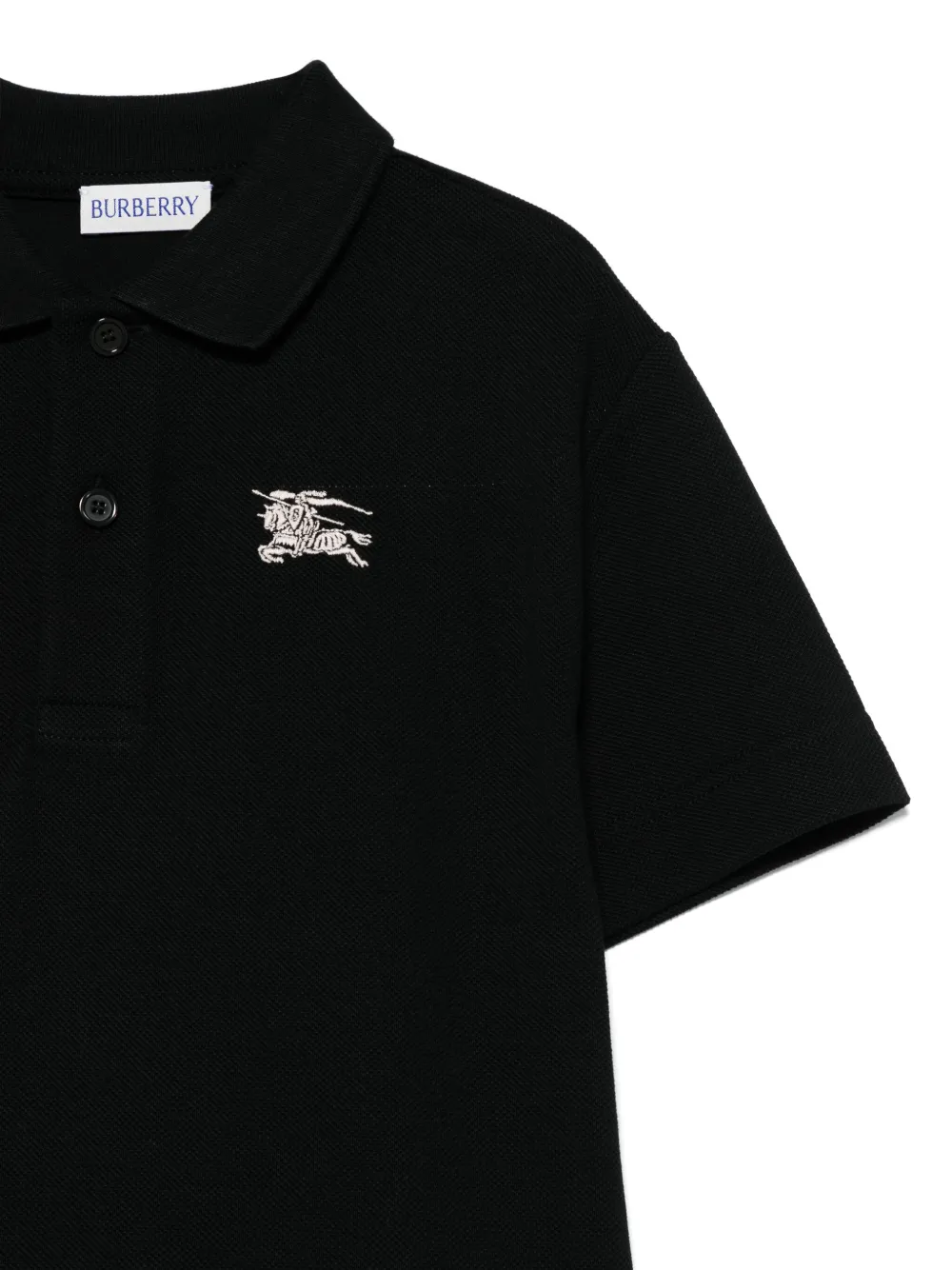 Burberry Kids Poloshirt met geborduurd logo Zwart