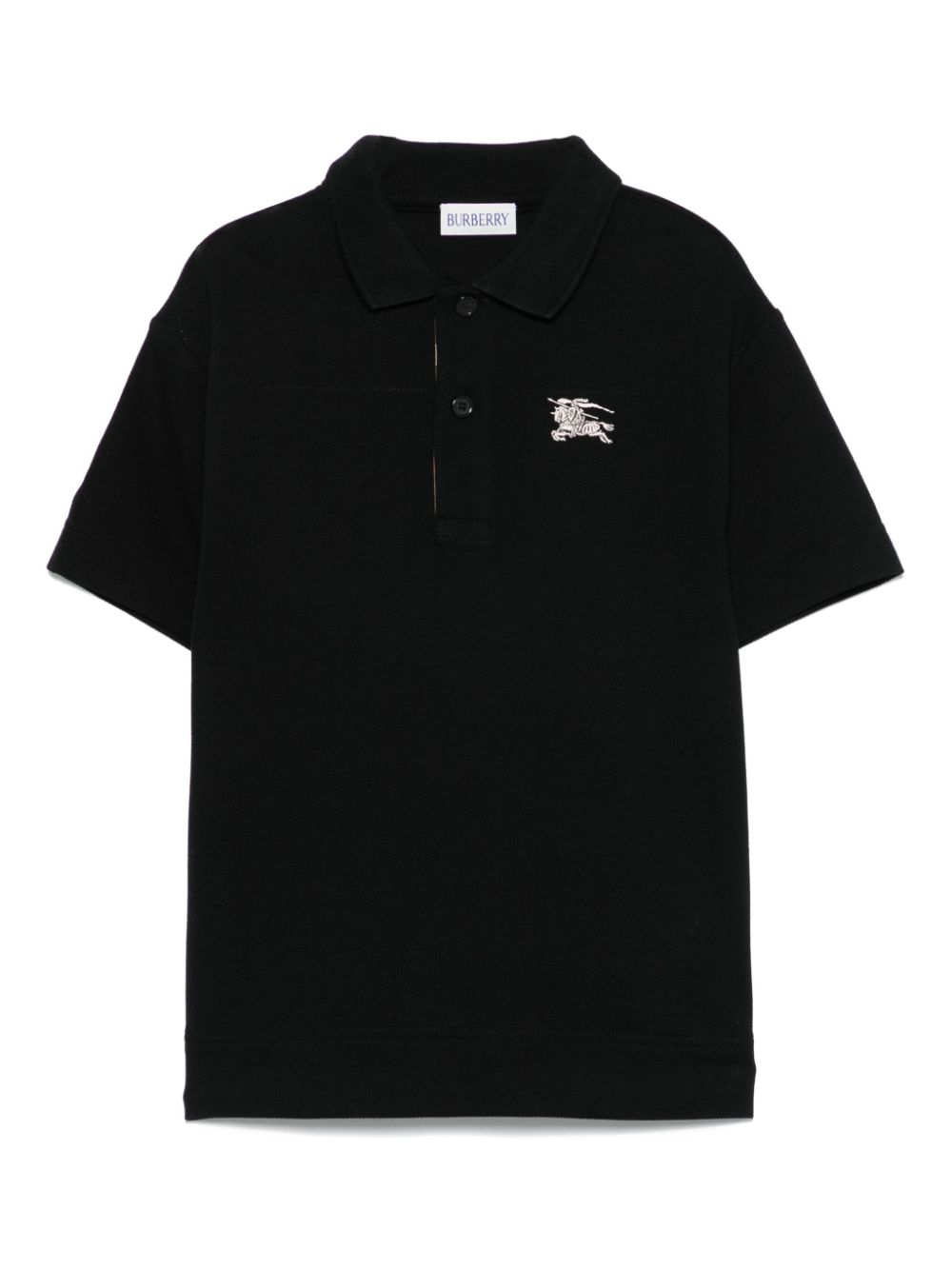 Burberry Kids Poloshirt met geborduurd logo Zwart