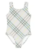 Burberry Kids checked swimsuit - Green