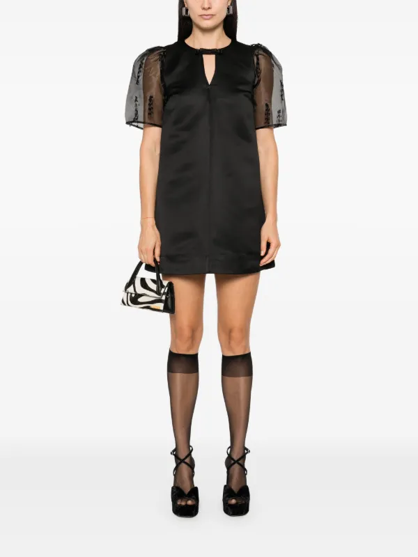 Ganni Technical Organza Corset Midi Dress | Neiman Marcus