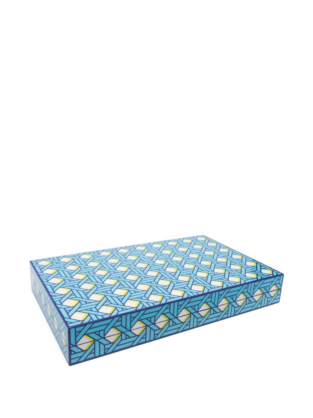 Jonathan Adler Basketweave backgammon spel - Blauw