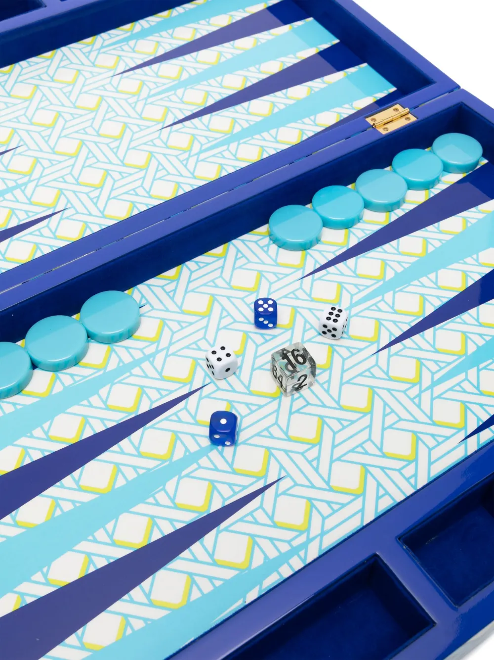 Jonathan Adler Basketweave Backgammon Set In Blau