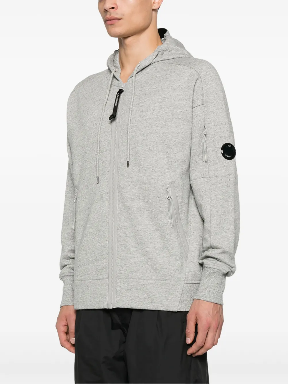 C.P. Company Fleece jersey hoodie met rits Grijs