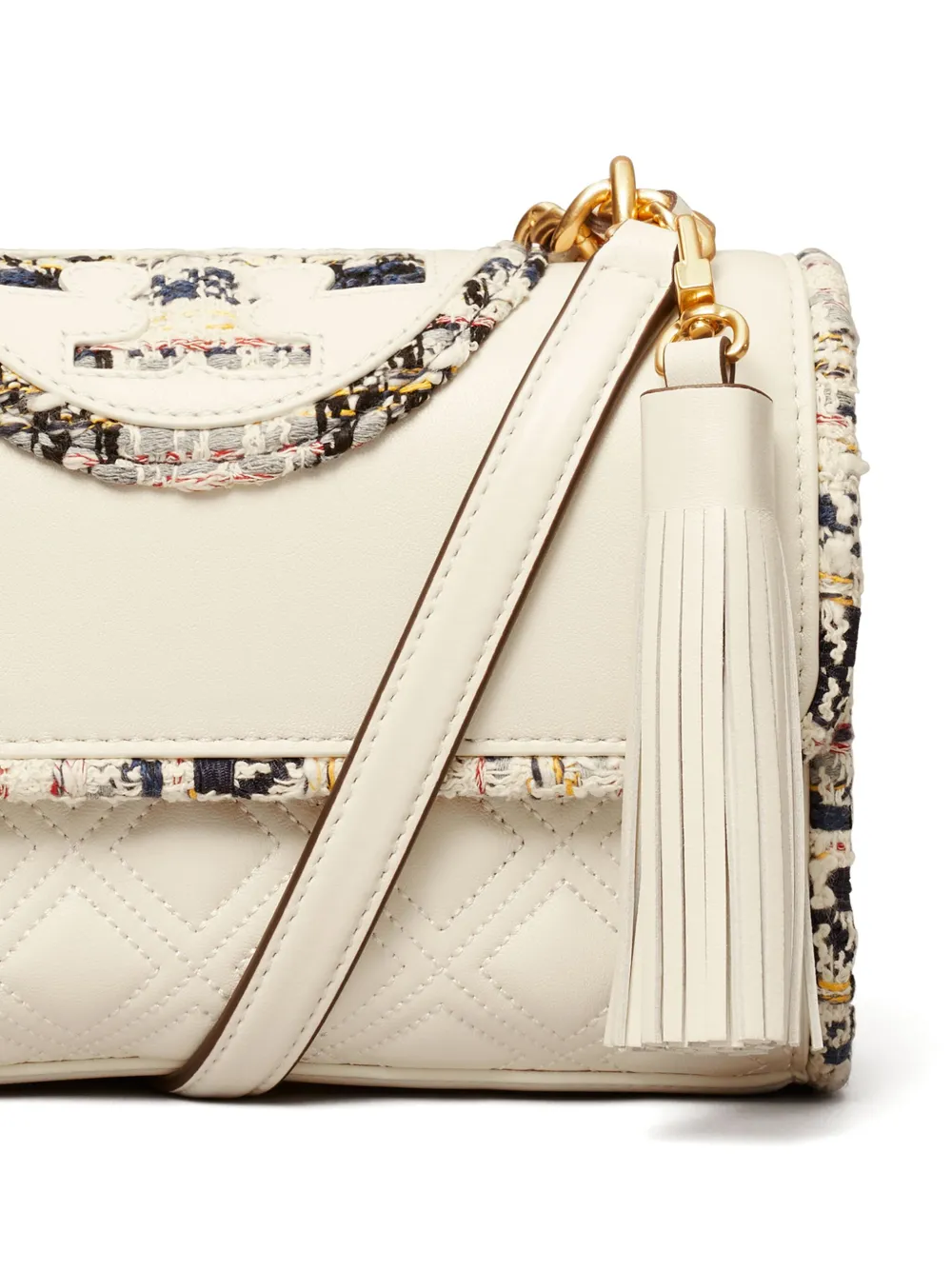 Tory Burch Small Fleming Convertible Shoulder Bag In Neutral