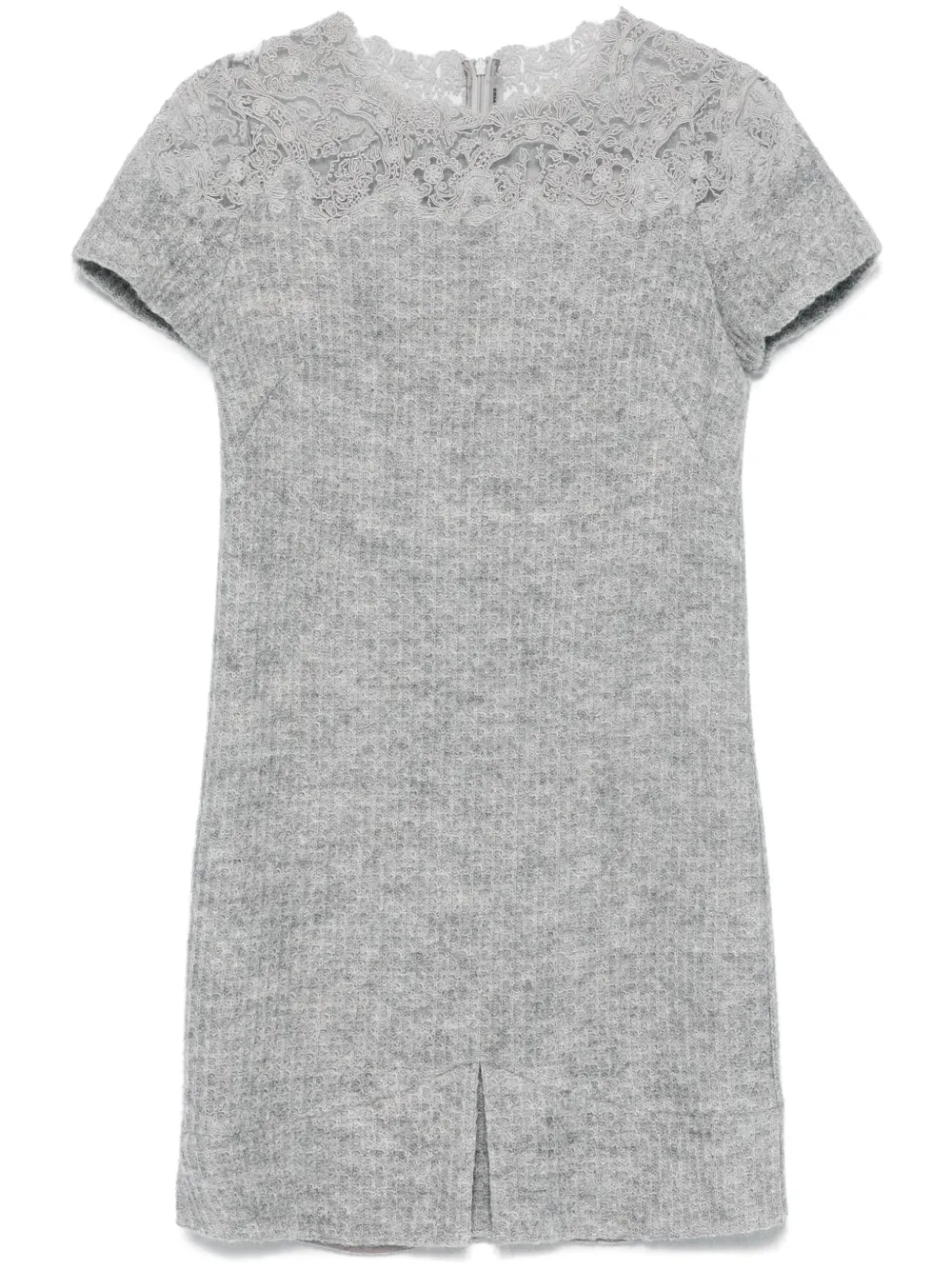 Ermanno Scervino Fijngebreide mini-jurk Grijs
