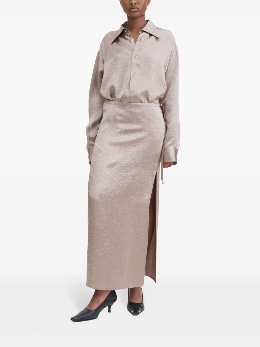 Filippa K crinkled pencil skirt - Neutrals