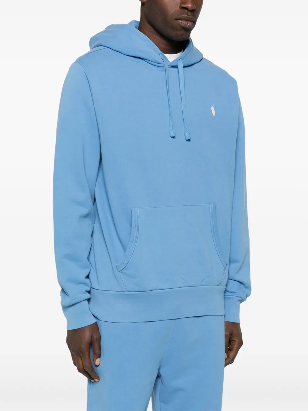 Shop Polo Ralph Lauren Polo Pony-embroidered Hoodie In Blue