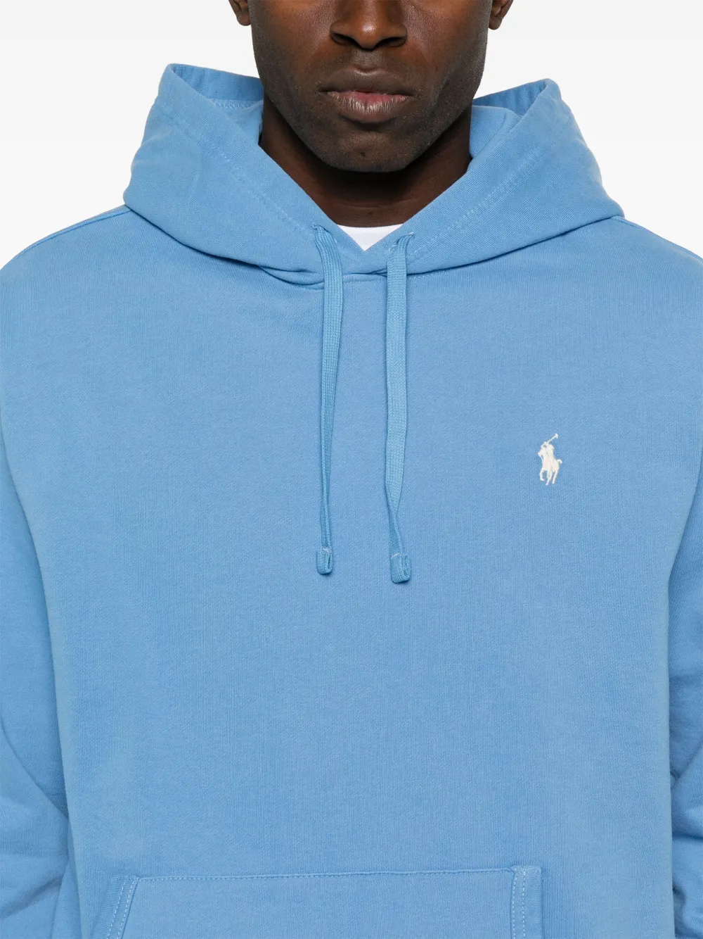 Shop Polo Ralph Lauren Polo Pony-embroidered Hoodie In Blue