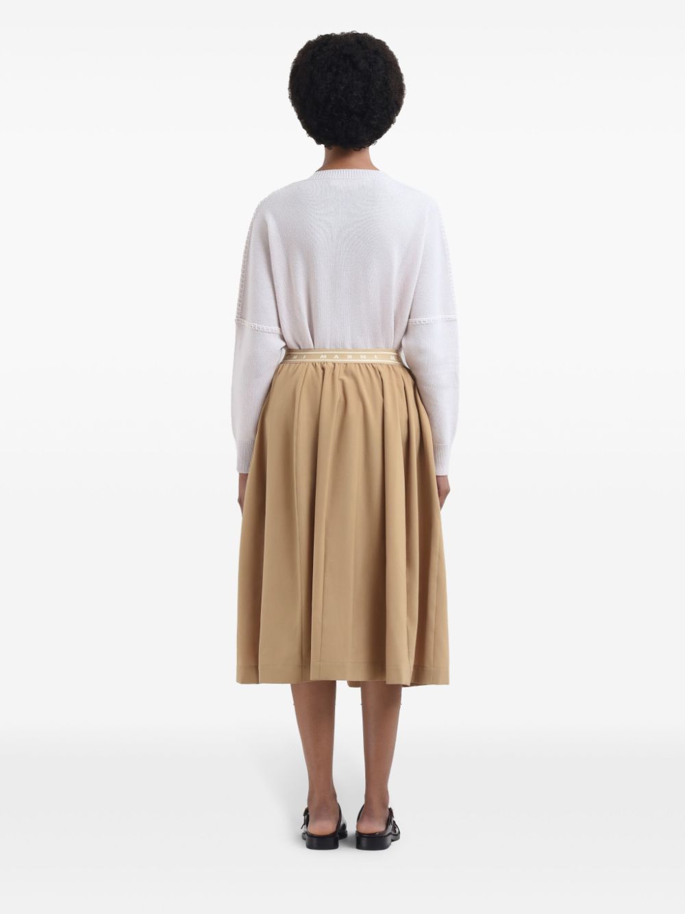 Marni Midi-rok met logoband Beige