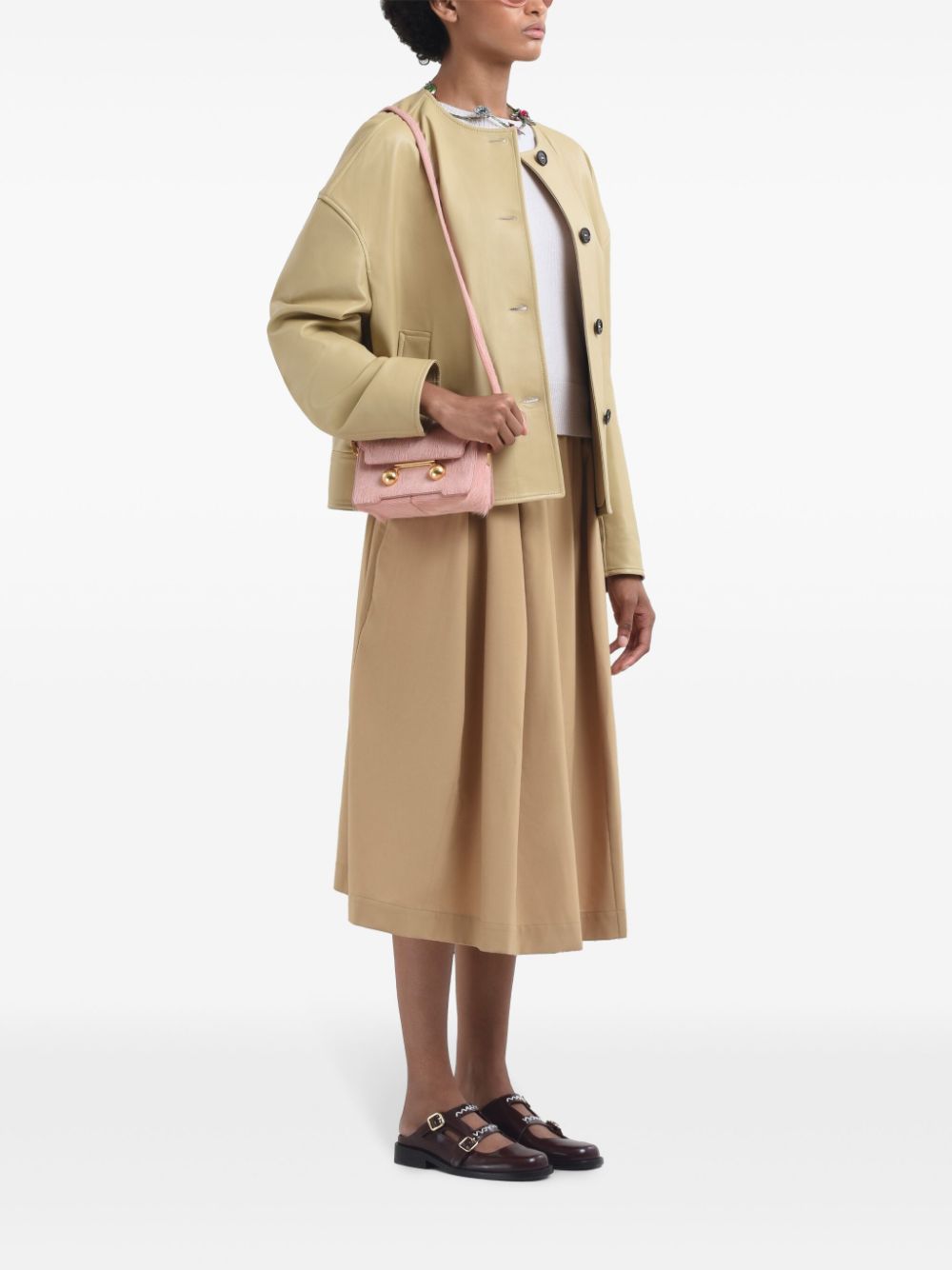 Marni Midi-rok met logoband - Beige