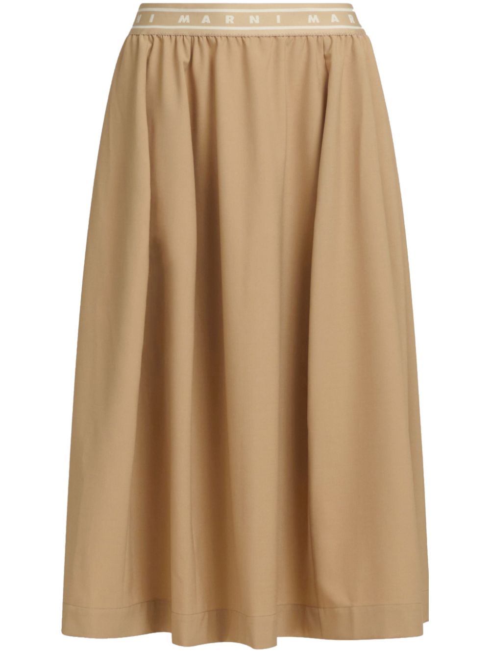 Marni Midi-rok met logoband Beige