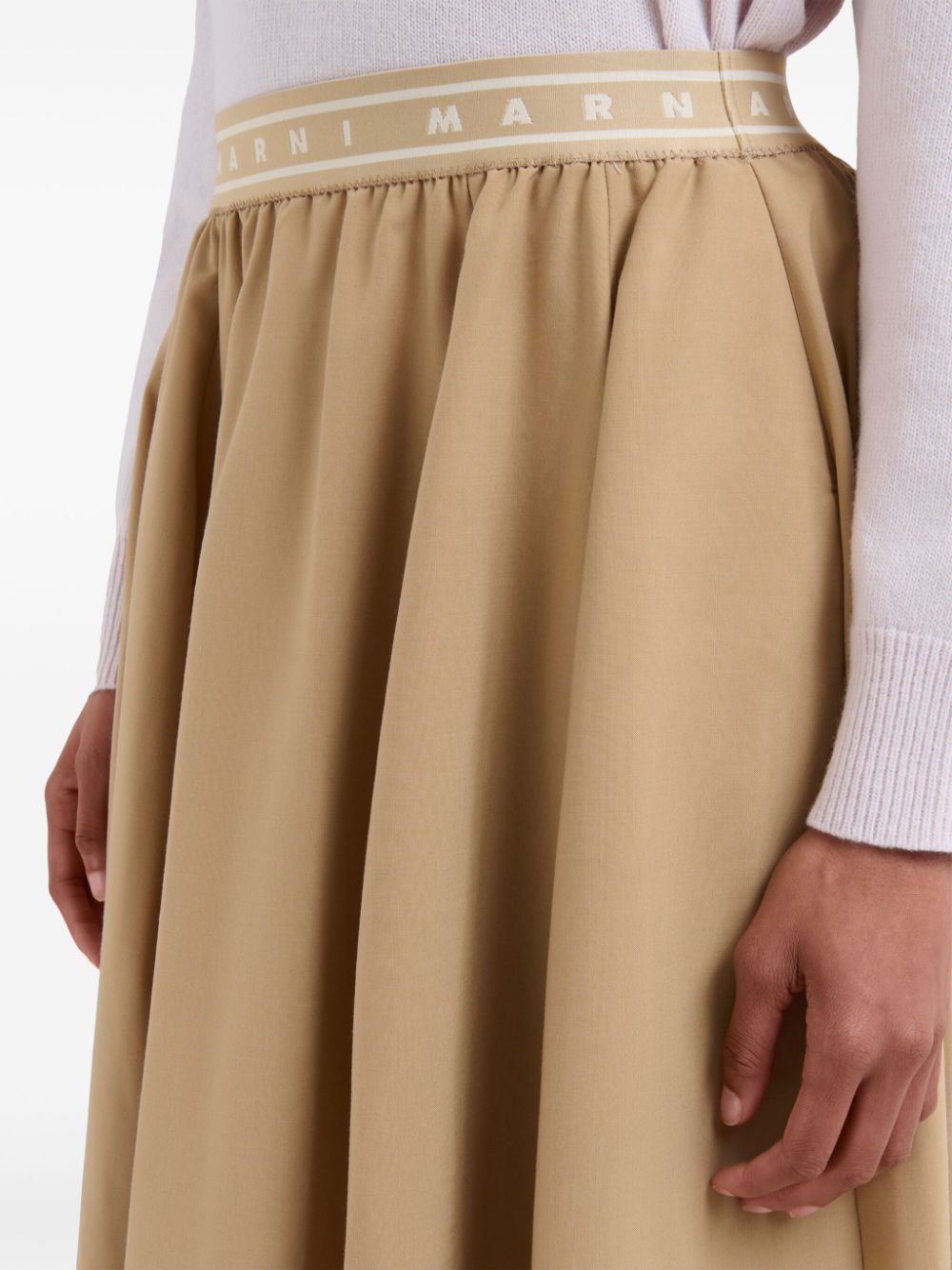 Marni Midi-rok met logoband Beige