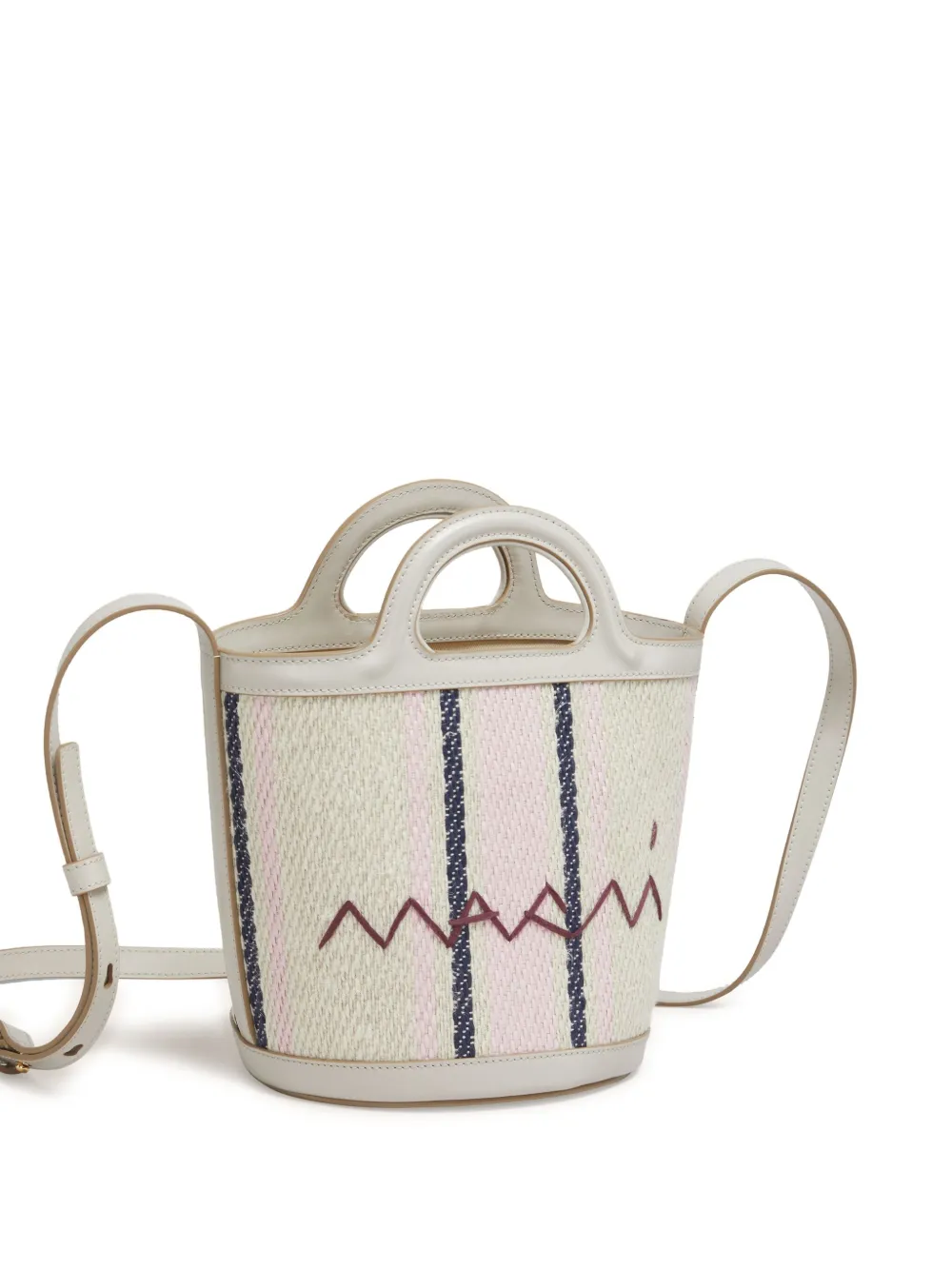 Marni Shopper met geborduurd logo Beige