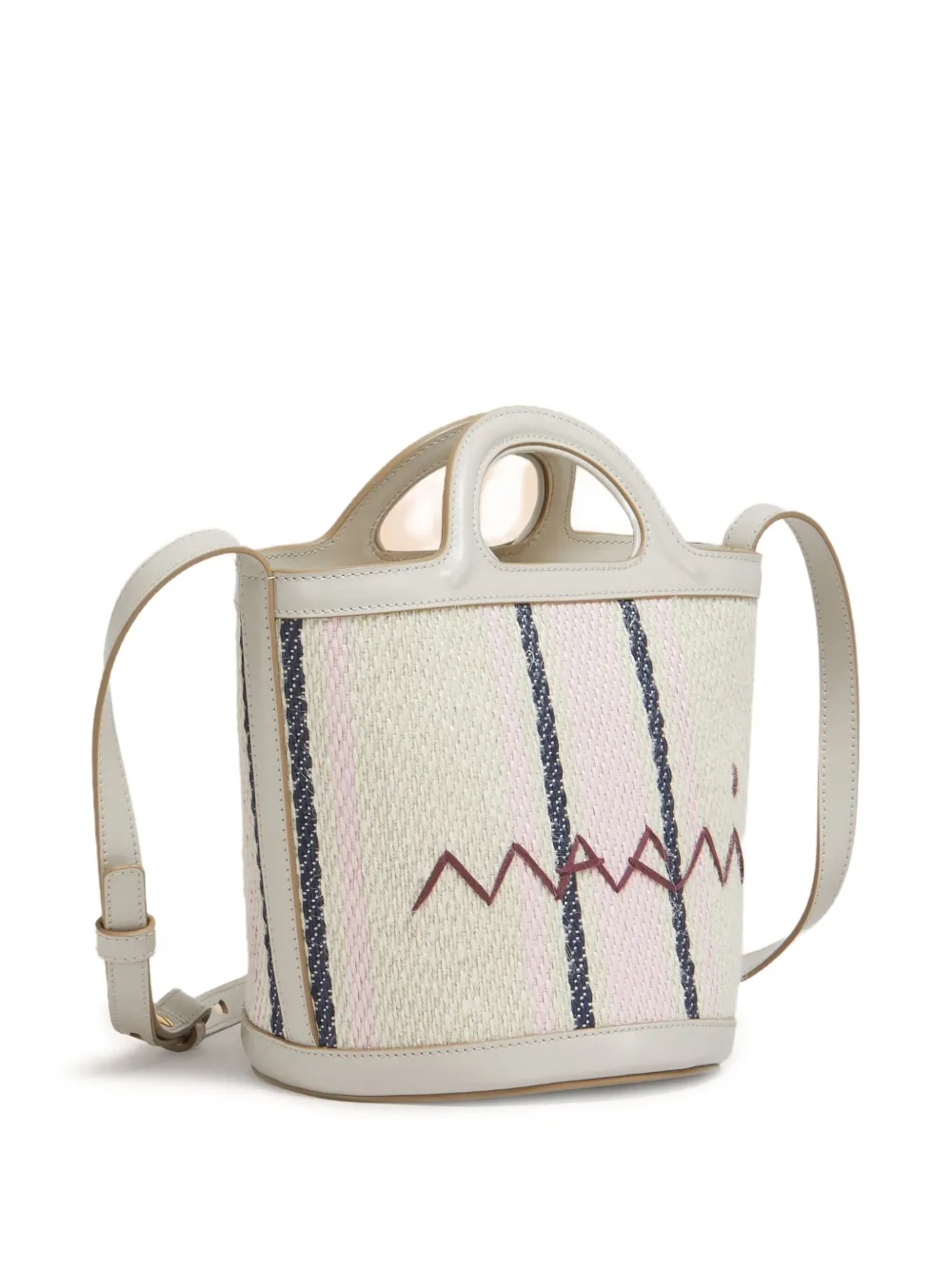Marni Shopper met geborduurd logo Beige