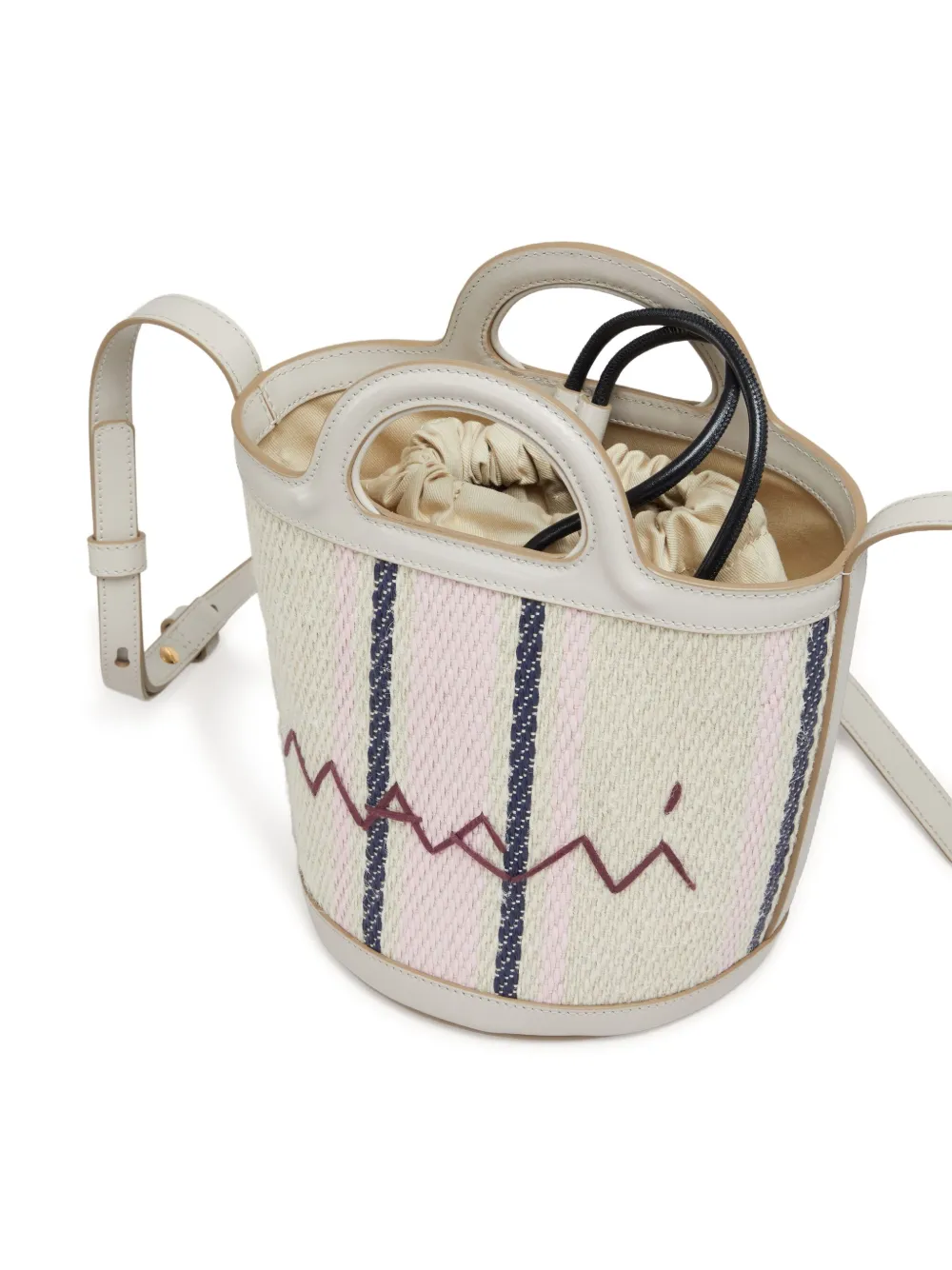 Marni Shopper met geborduurd logo Beige